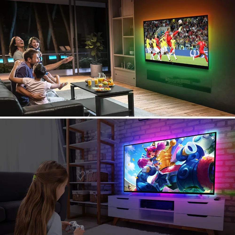 Ambient Backlight LED Strip Kit — Addressable WS2812B USB TV & PC Bias Lighting (1-5m)