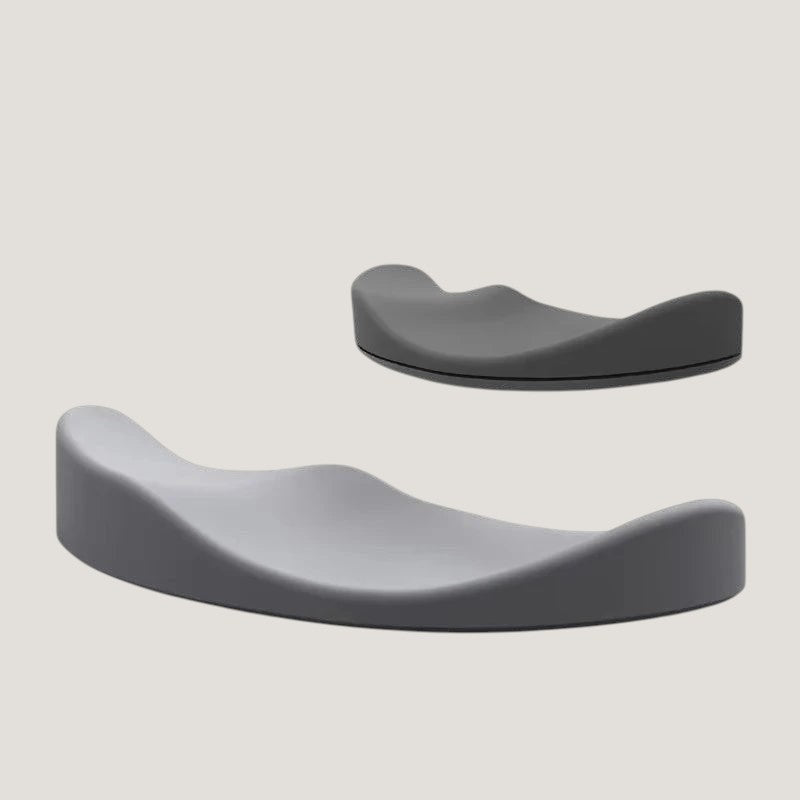 Gray Melora ergonomic mouse pad with contoured gel wrist rest