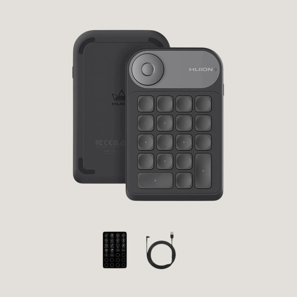 Melora HUION Keydial Mini wireless keydial with 18 programmable keys and dial controller