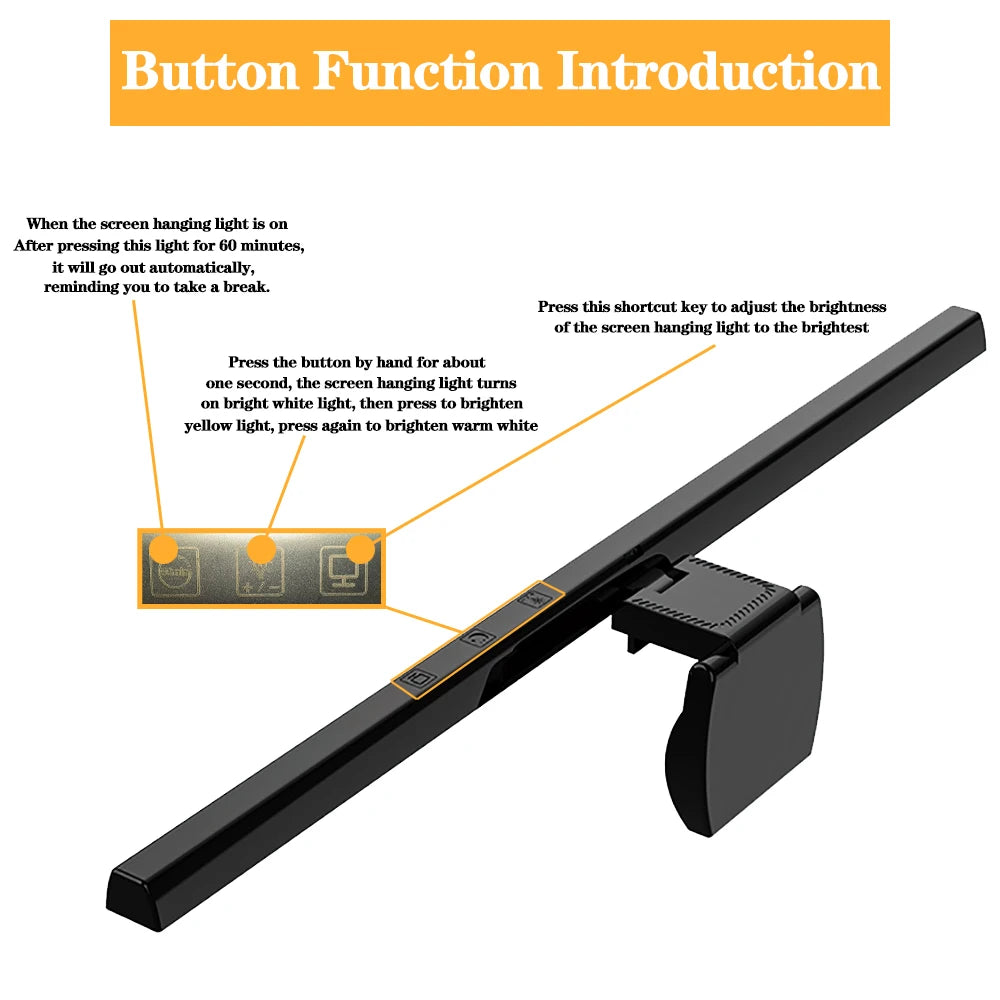 Screen LED Bar Desk Lamp PC Computer Laptop Screen Lamp  Hanging Light Bar Table Lamp Office Study Reading Light For LCD Monito