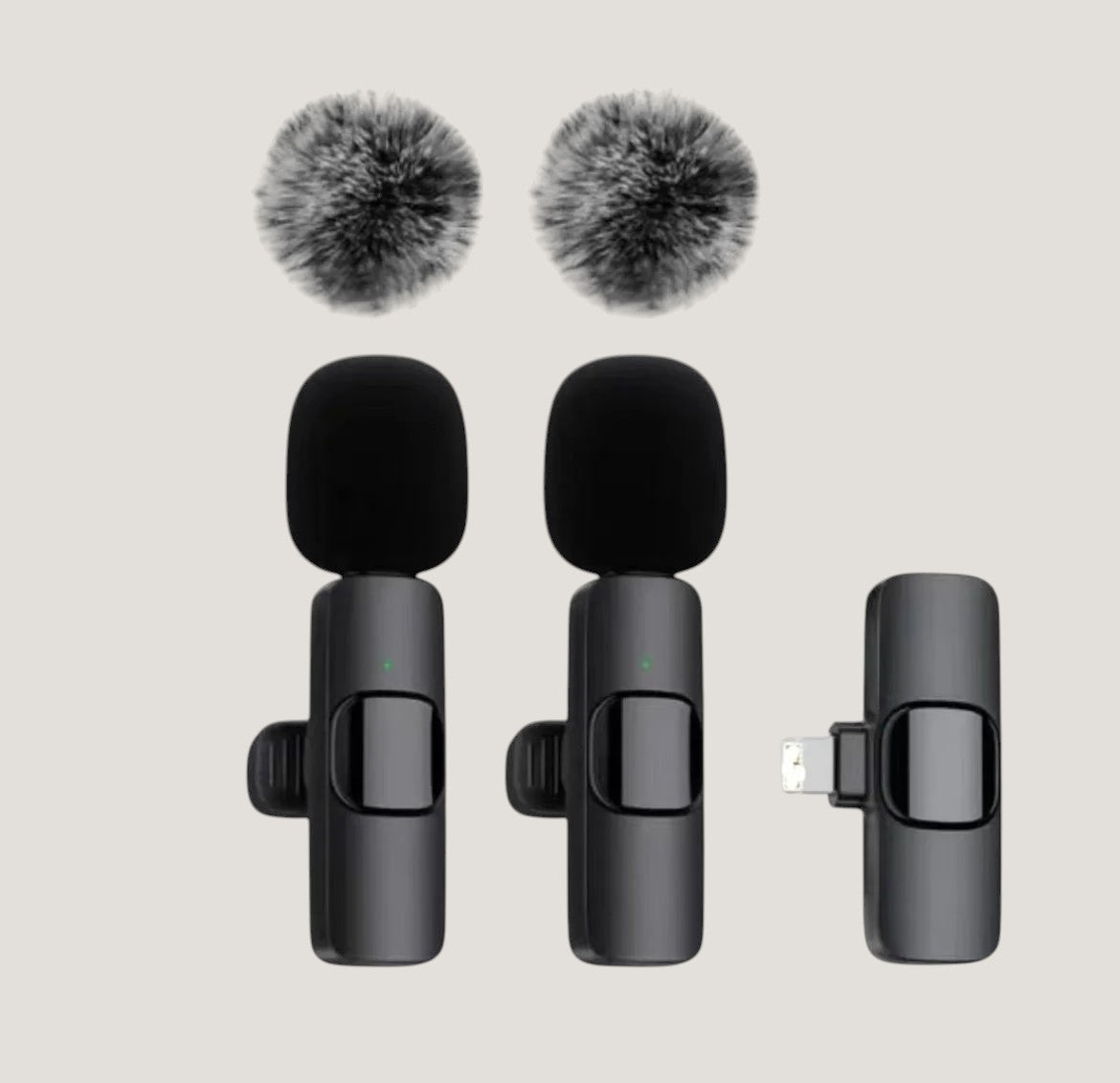 Melora wireless lavalier microphone 2-pack with windscreens for smartphone audio recording