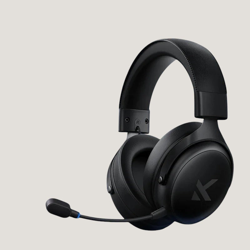 Black MCHOSE V9 Pro wireless gaming headset by Melora with microphone and 7.1 surround sound