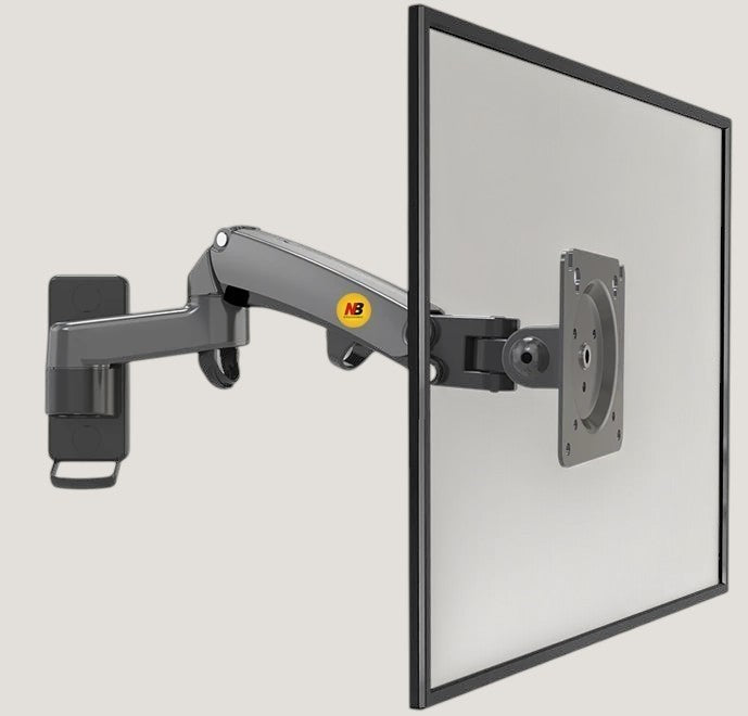 Melora wall-mounted monitor arm with gas spring and full range of motion for 17–35 inch screens
