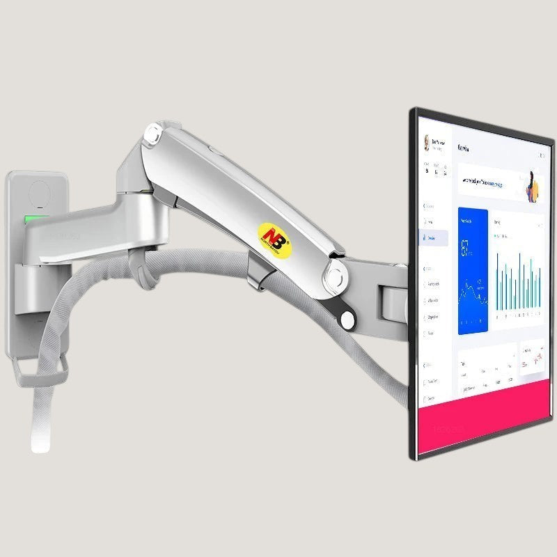 Melora North Bayou wall-mounted gas-spring monitor arm, aluminum alloy build
