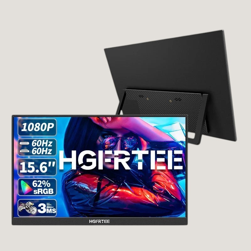 Melora 15.6-inch FHD IPS portable monitor with slim body and built-in stand