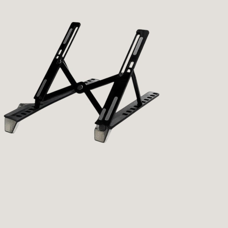 Black Melora foldable laptop stand in durable ABS plastic with adjustable angle