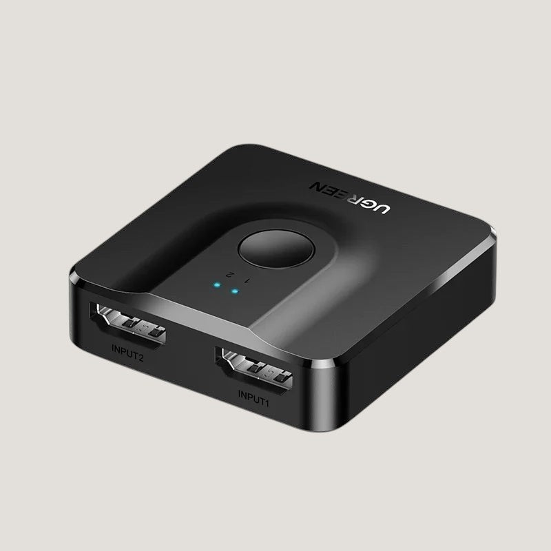 Compact black Melora UGREEN HDMI switch, 4K 60Hz, with LED indicator