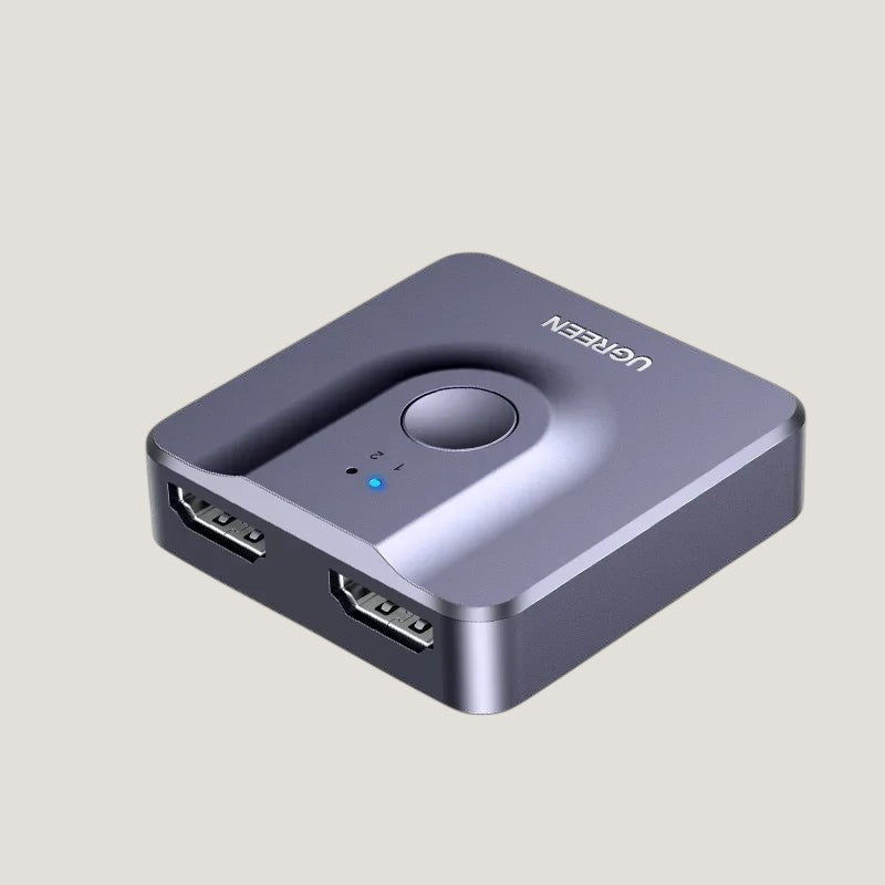 Compact gray Melora UGREEN HDMI switch, 4K 60Hz, with LED indicator