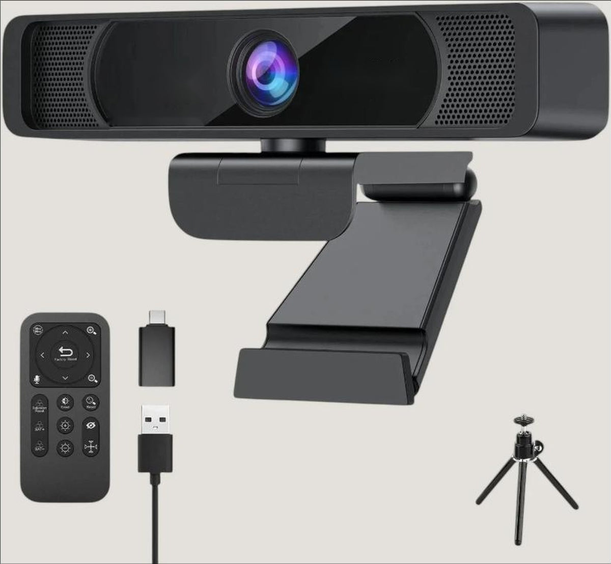 4K Webcam — Wide-Angle with Built-In Mic